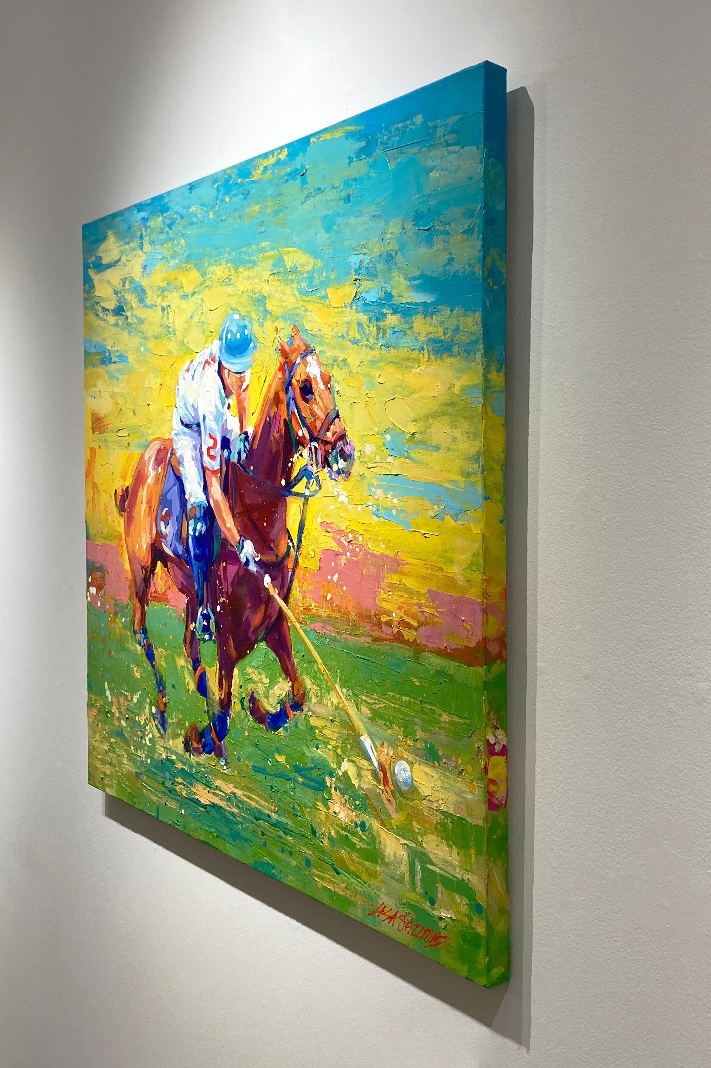 This colorful equine impressionist painting, 