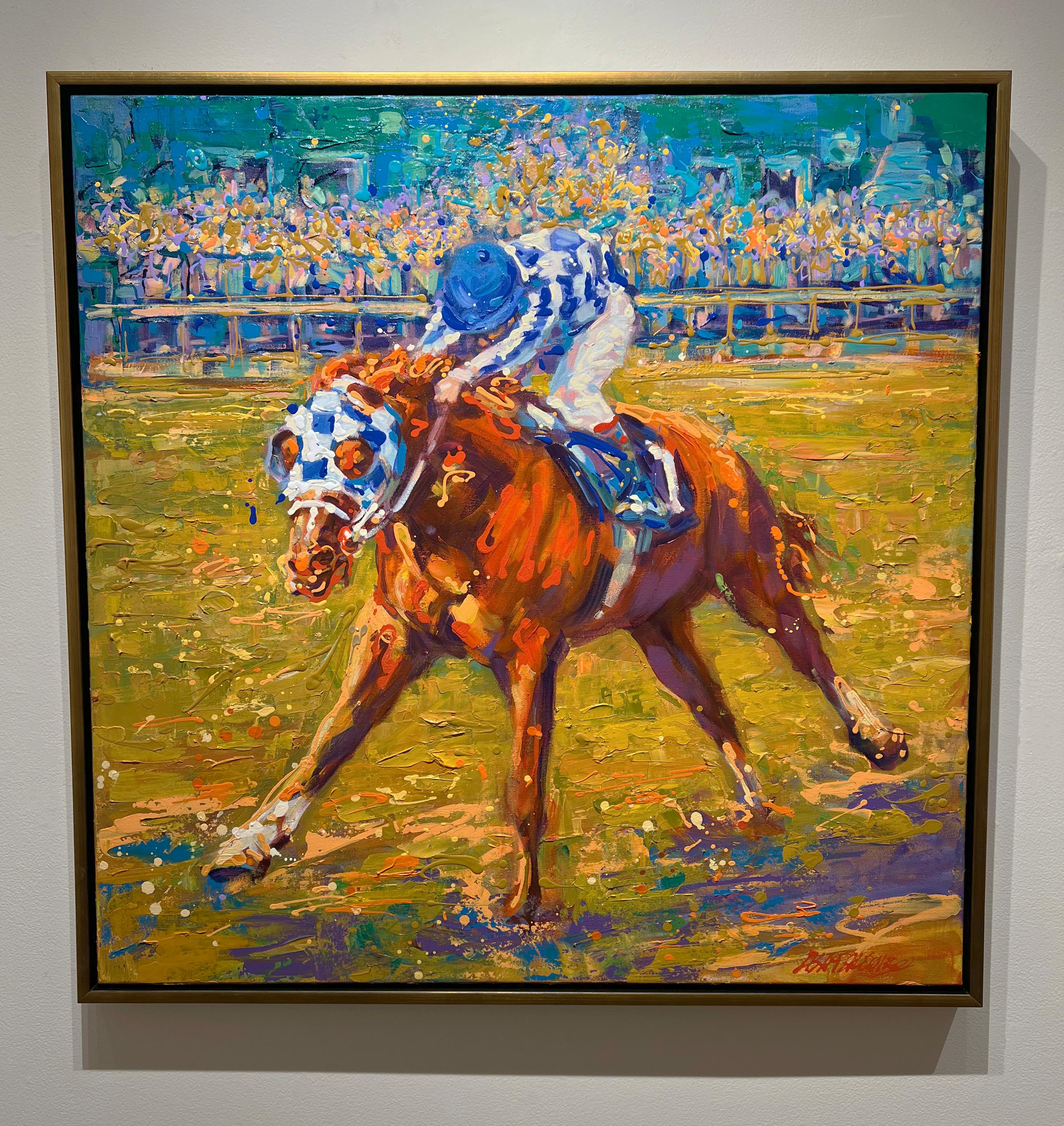 Lisa Palombo, „The Country Was Cheering“, Secretariat Equine-Pferdrennen-Gemälde 1