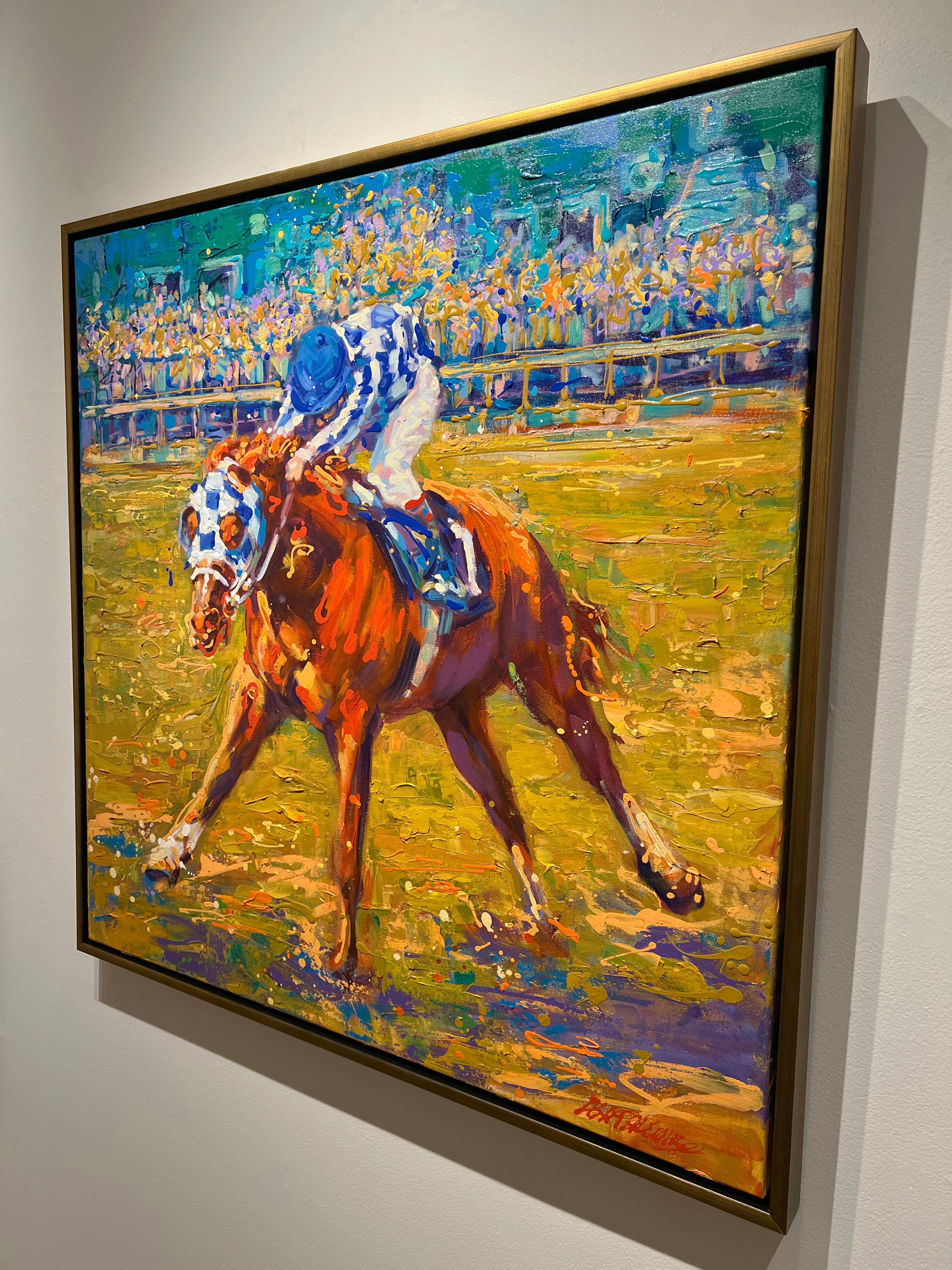 Lisa Palombo, „The Country Was Cheering“, Secretariat Equine-Pferdrennen-Gemälde 3