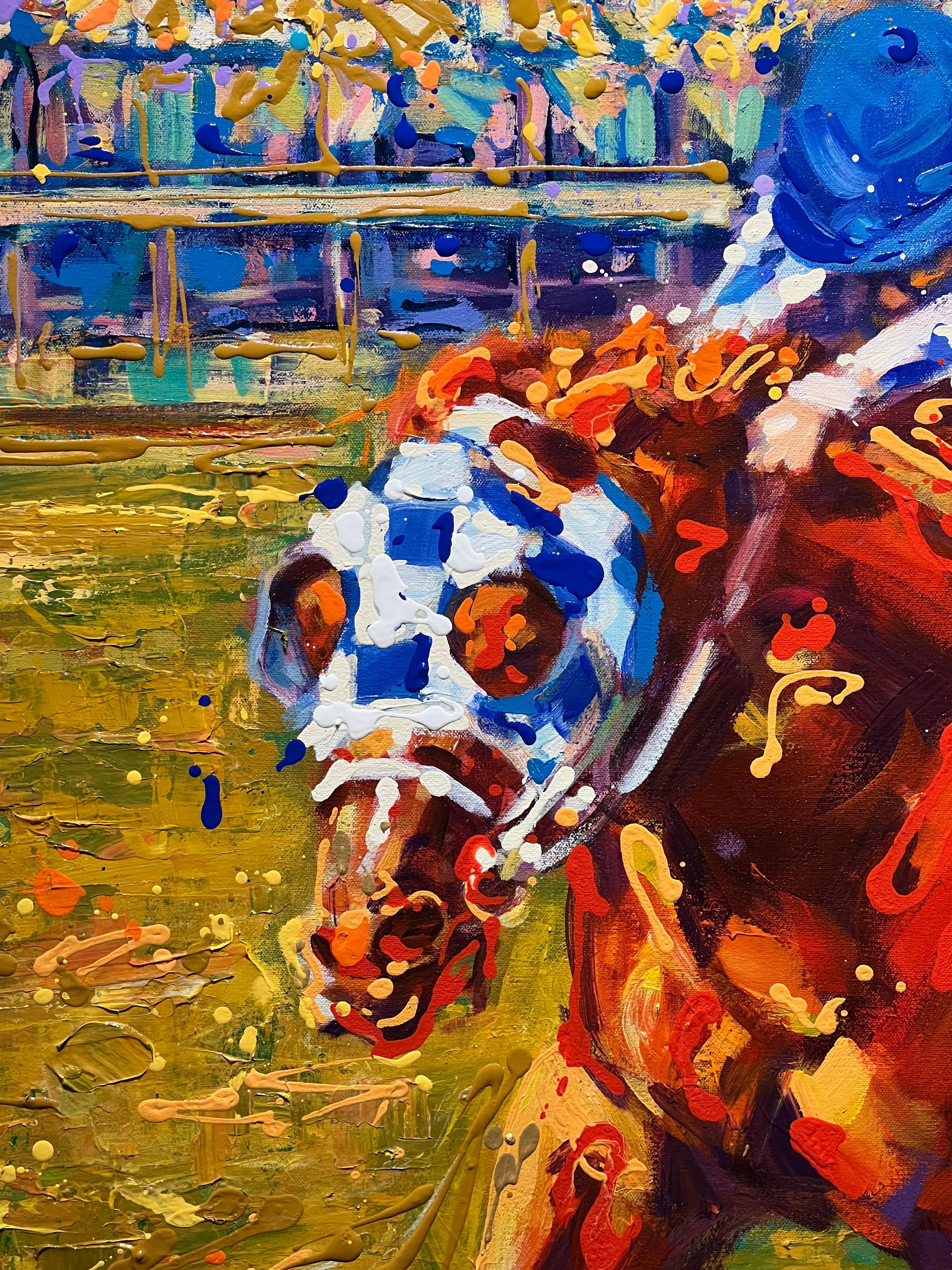 Lisa Palombo, „The Country Was Cheering“, Secretariat Equine-Pferdrennen-Gemälde 4