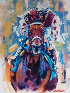 Lisa Palombo, "Thorpedo Anna" 40x30" Acrylic Painting signed by Kenny McPeek