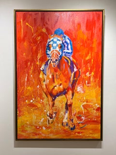 Lisa Palombo, "Triple Crown Roses", dipinto ad acrilico Secretariat Equine Racing