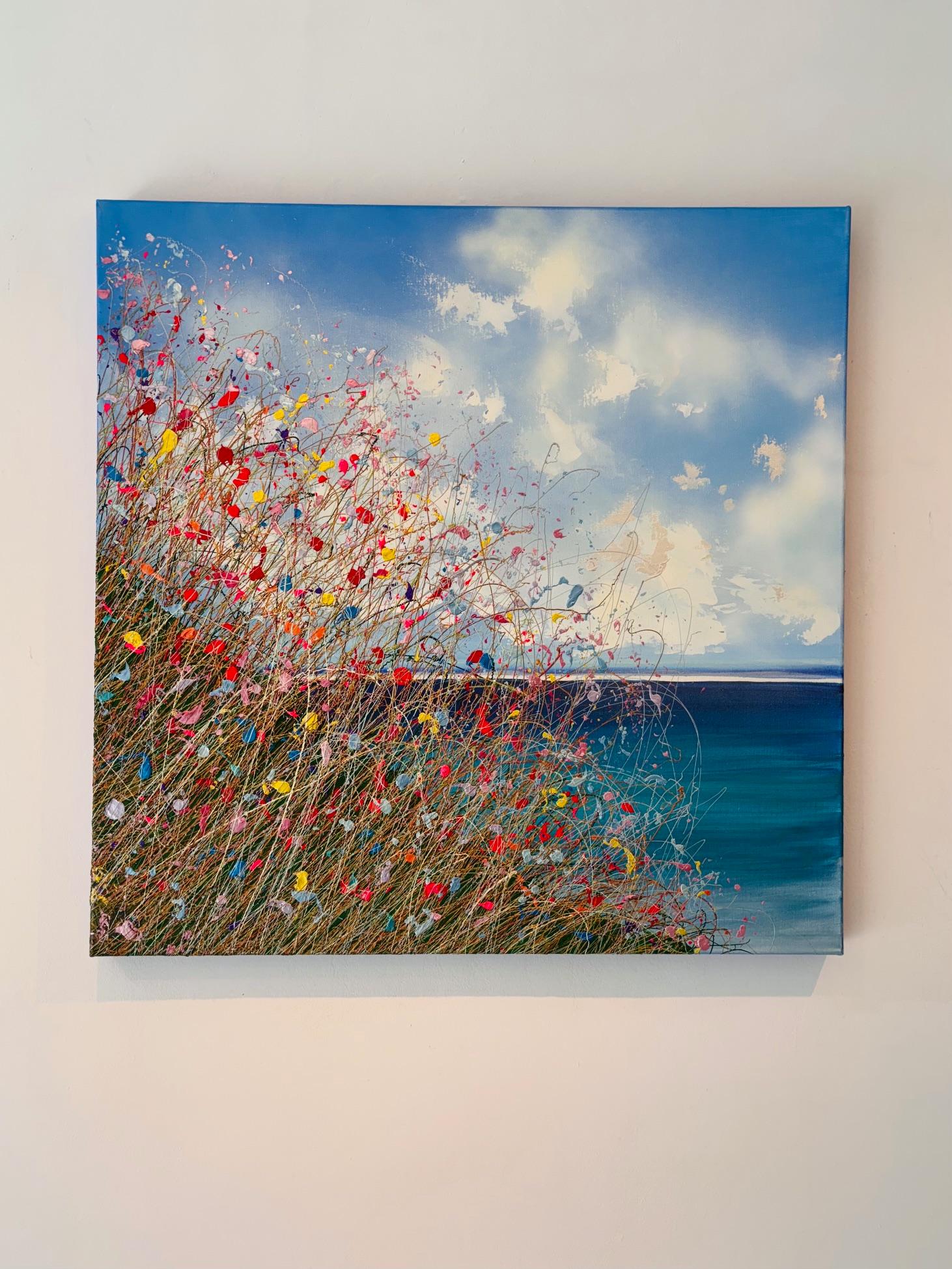 Headland Summer-originale floral Acrylmalerei - zeitgenössische abstrakte Kunstwerk – Painting von Lisa Pang