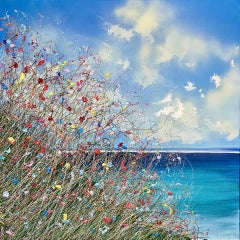 Headland Summer-peinture acrylique florale originale - œuvre d'art abstraite contemporaine