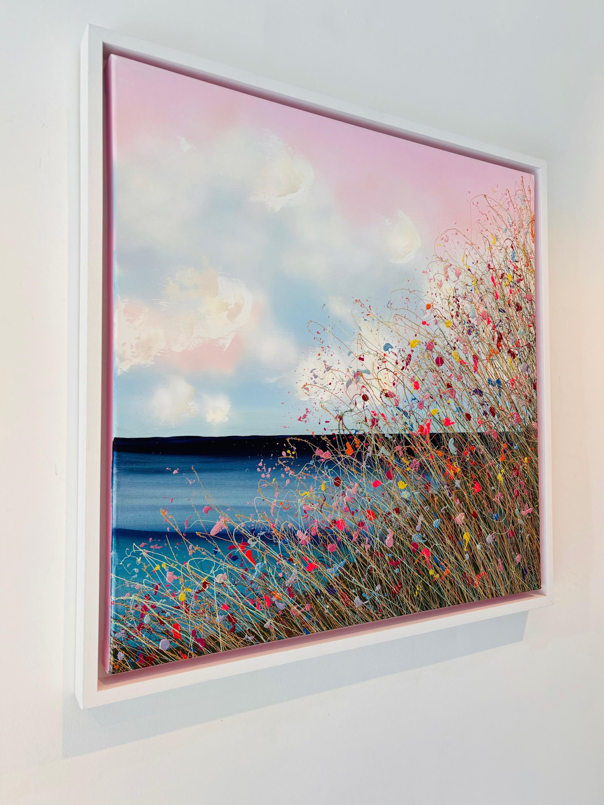 Sherbert Sky - original florales Acrylbild - zeitgenössisches abstraktes Kunstwerk – Painting von Lisa Pang