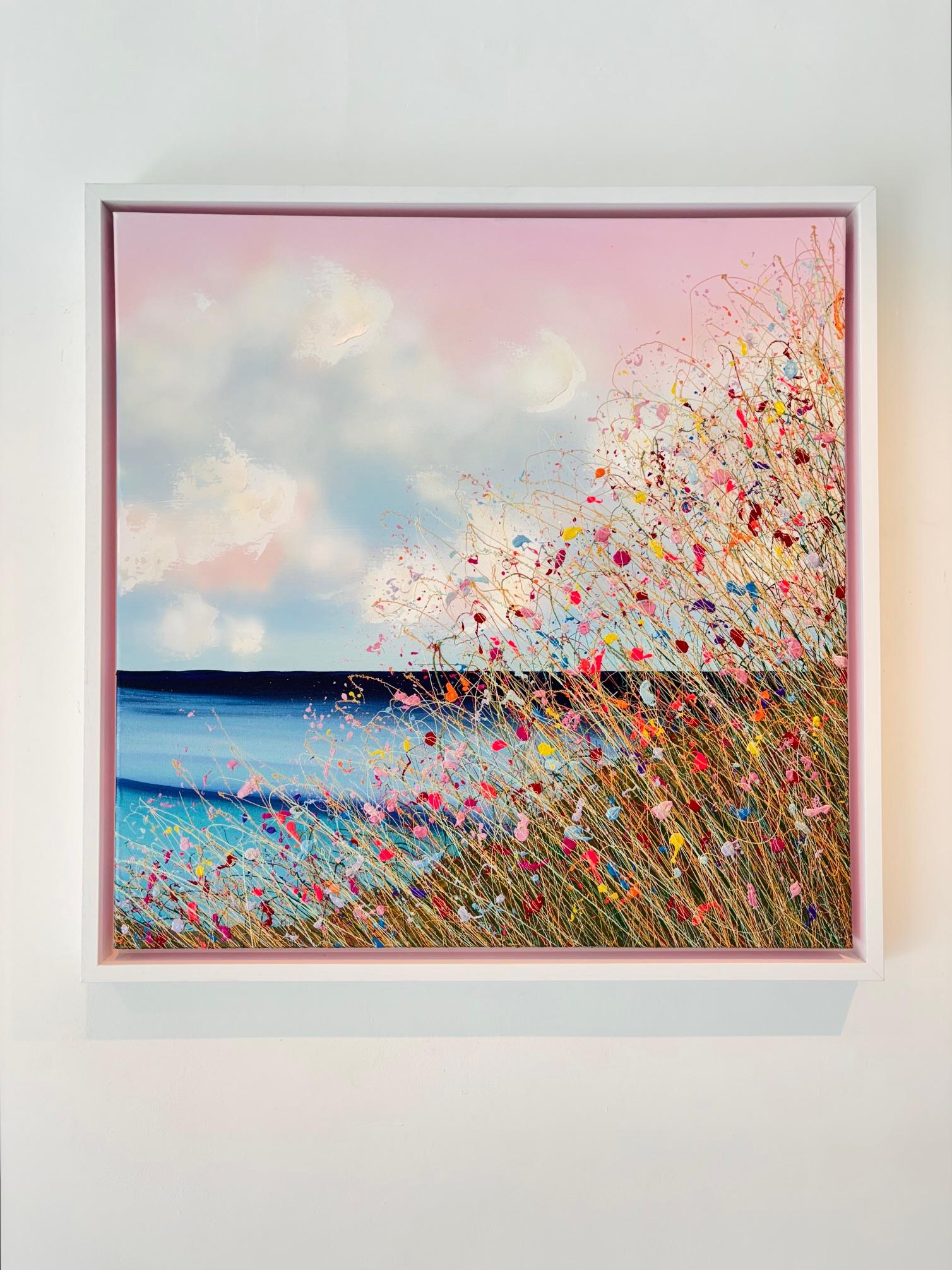 Sherbert Sky - original florales Acrylbild - zeitgenössisches abstraktes Kunstwerk (Naturalismus), Painting, von Lisa Pang