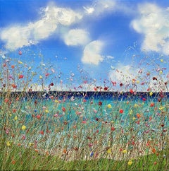Together Forever I - peinture florale originale - œuvre d'art abstraite contemporaine