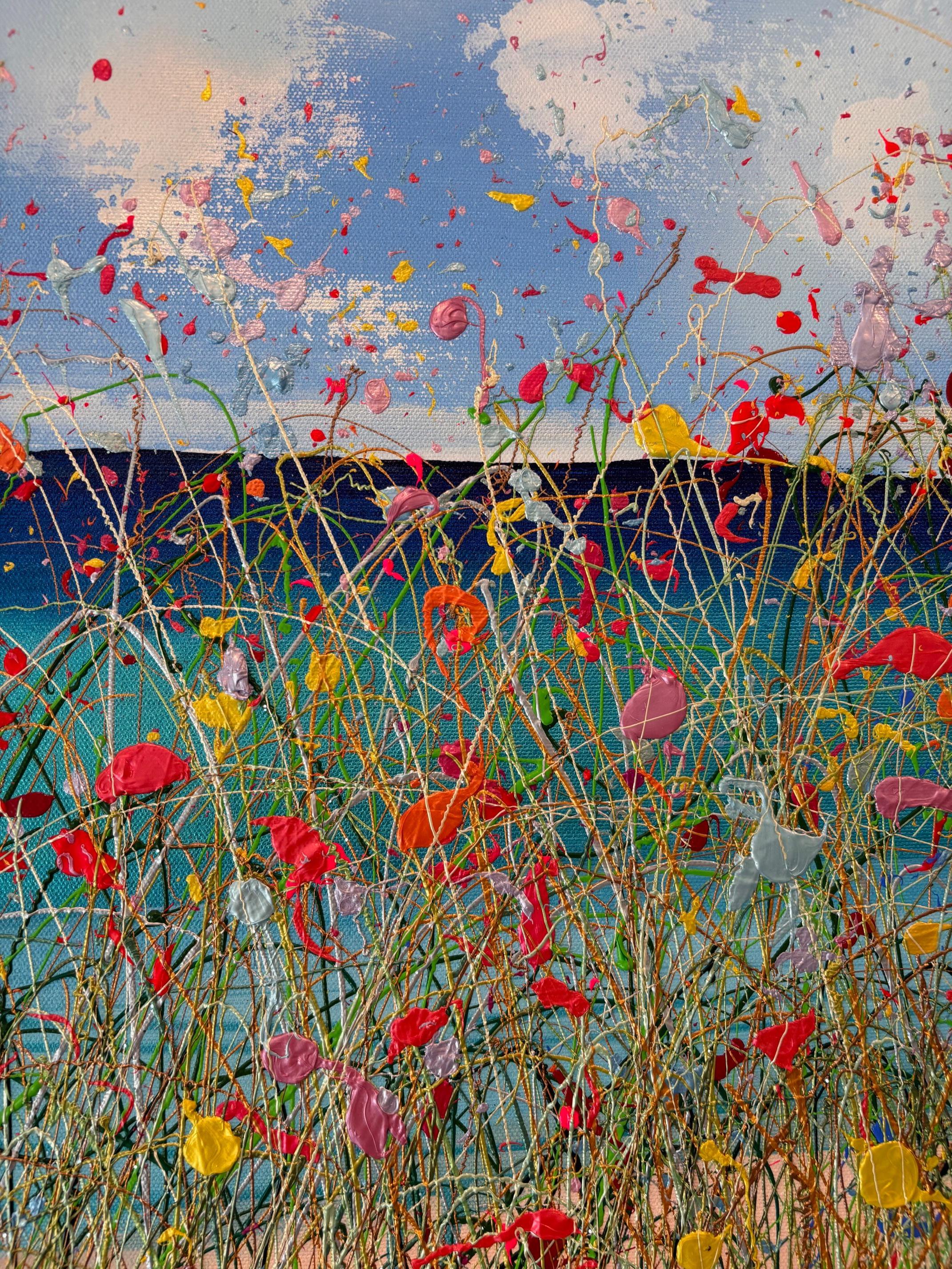 Together Forever II - original florales Gemälde - zeitgenössisches abstraktes Kunstwerk (Grau), Abstract Painting, von Lisa Pang