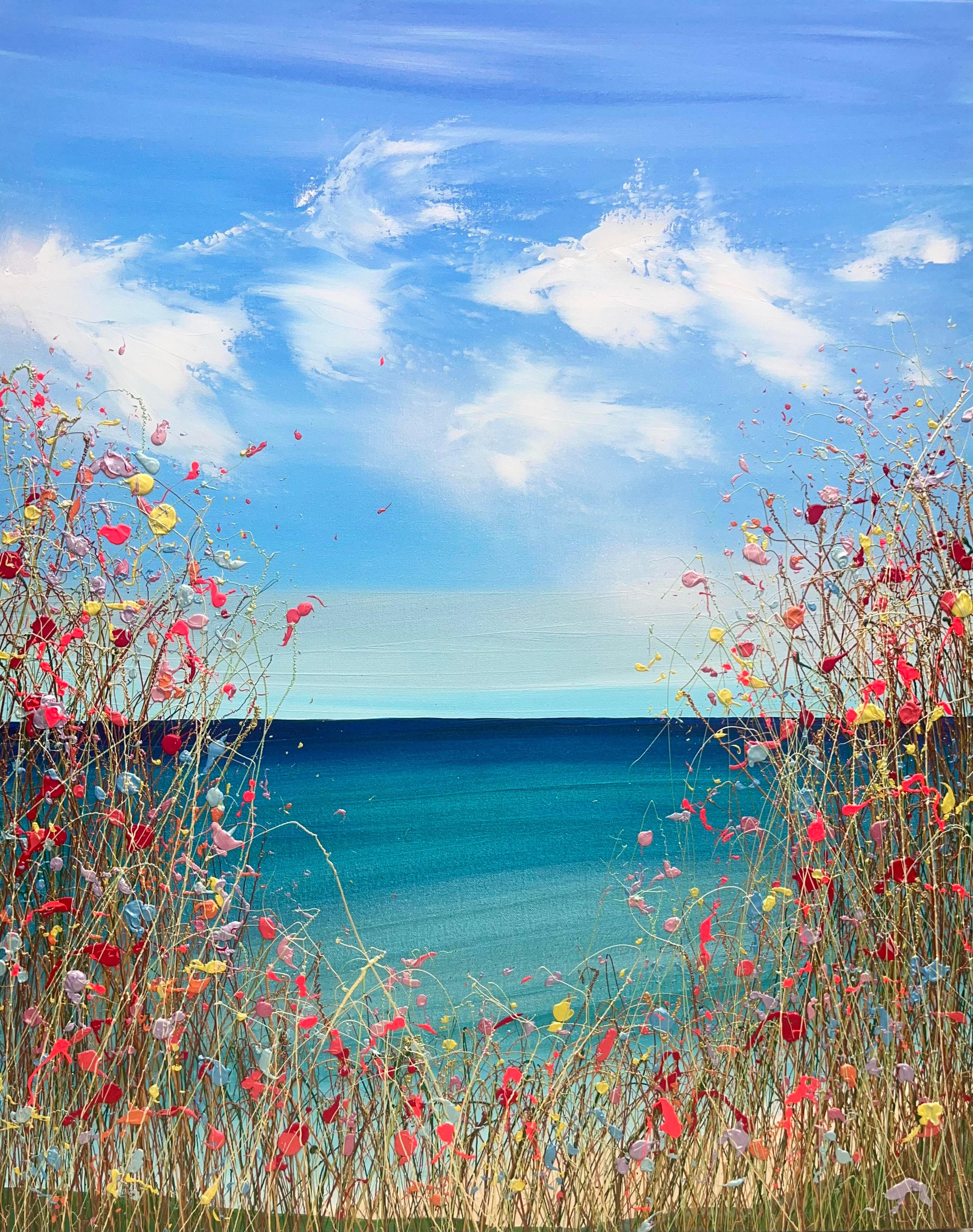 Abbiamo trovato il mare-pittura acrilica floreale originale-opera d'arte astratta contemporanea
