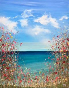 We Found the Sea-peinture acrylique florale originale-œuvre d'art abstraite contemporaine