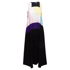 Lisa Perry Black & Multicolor Color Block Maxi Dress