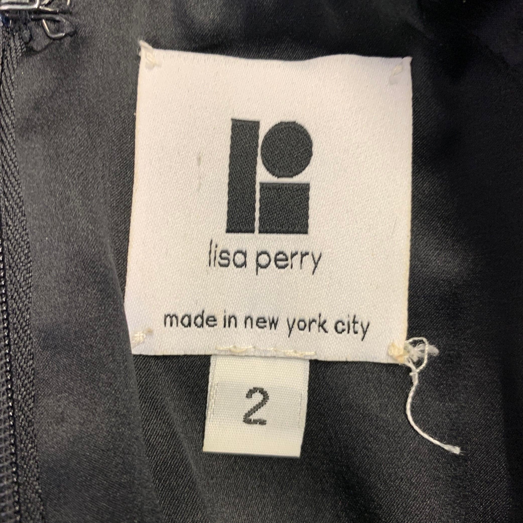 De las mujeres LISA PERRY Talla 2 Negro Crema Lana Círculos Vestido Manga Corta en venta