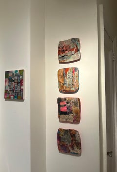 Held Together, Contemporary Abstract Mixed Media Wall Sculpture, 8 x 8 Inches