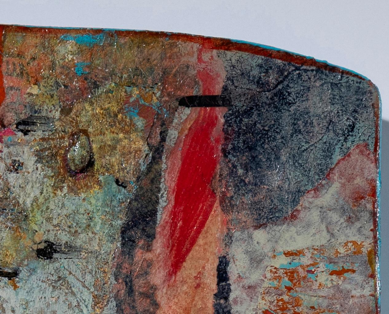 Held Together, Contemporary Abstract Mixed Media Wall Sculpture, 8 x 8 Inches For Sale 1