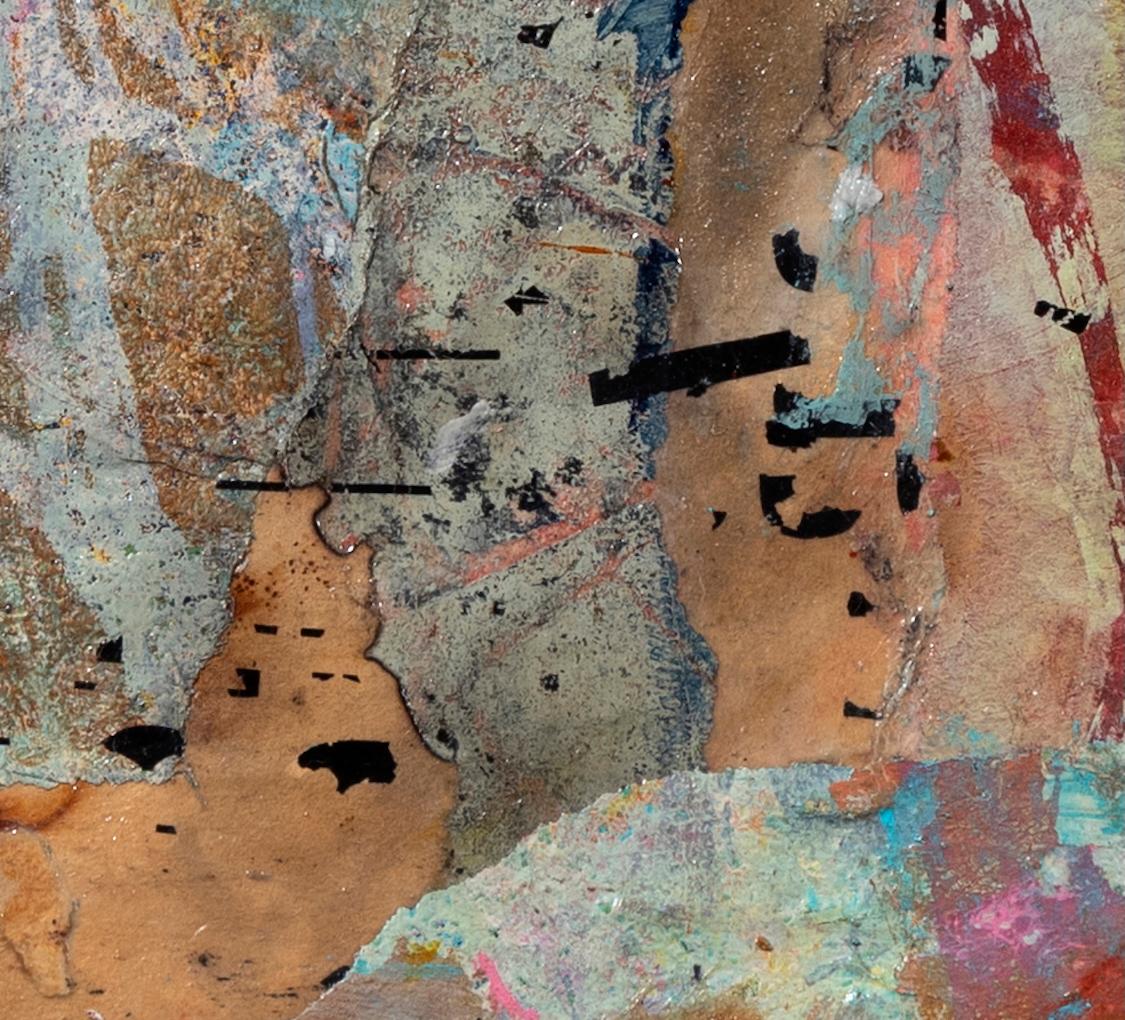 Held Together, Contemporary Abstract Mixed Media Wall Sculpture, 8 x 8 Inches For Sale 2