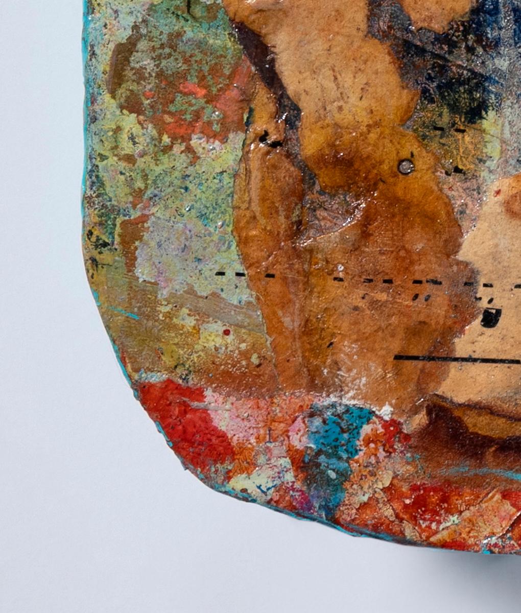 Held Together, Contemporary Abstract Mixed Media Wall Sculpture, 8 x 8 Inches For Sale 3