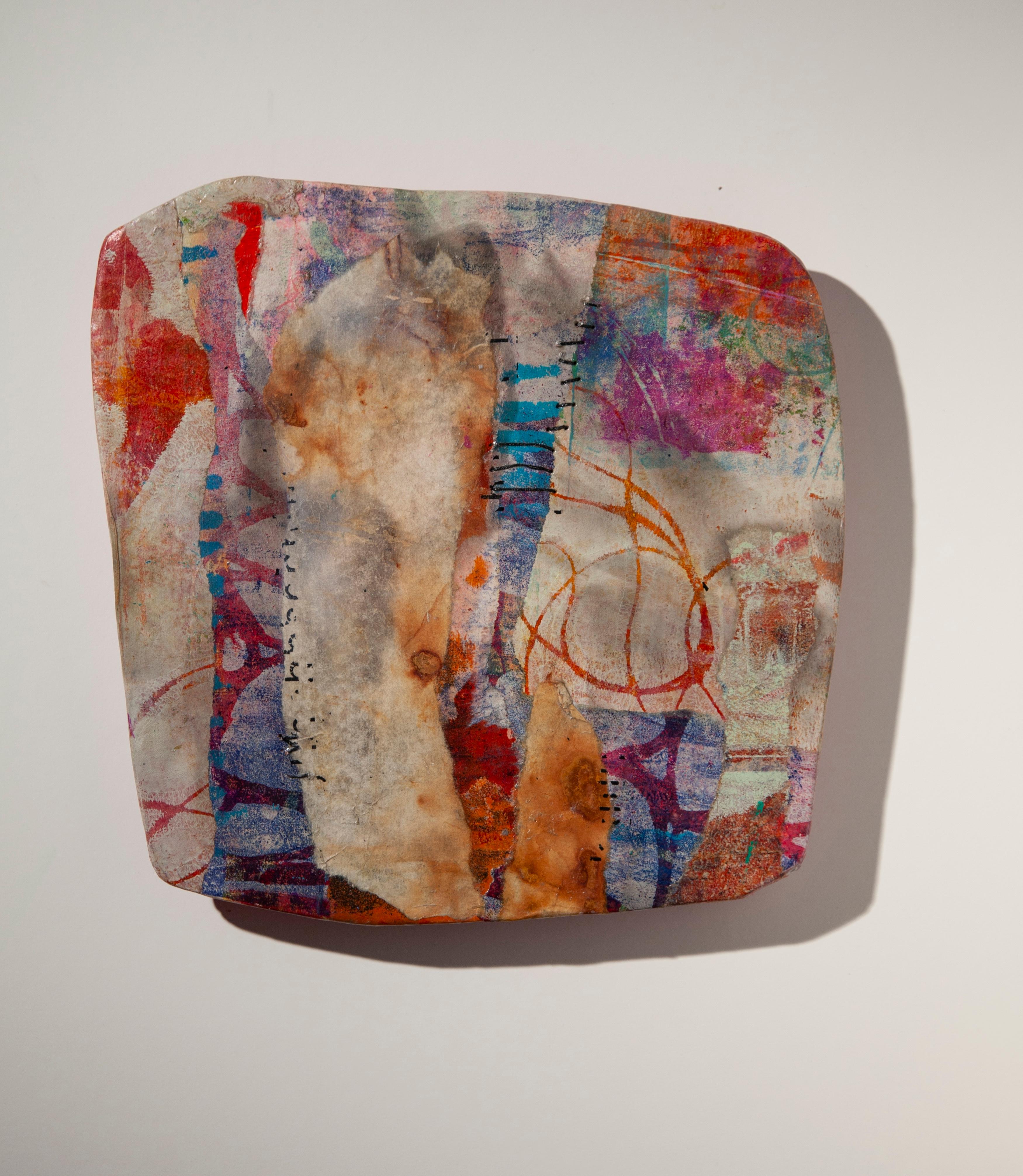 The Shape of Memory: Textured Abstract Mixed Media Organic Wall Art Sculpture For Sale 5