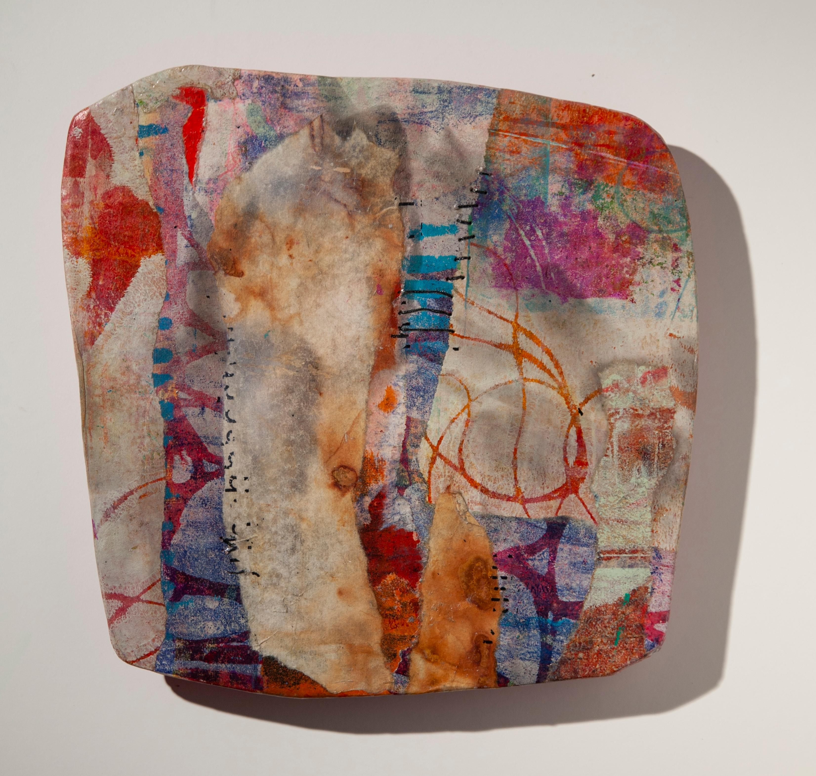 The Shape of Memory: Textured Abstract Mixed Media Organic Wall Art Sculpture