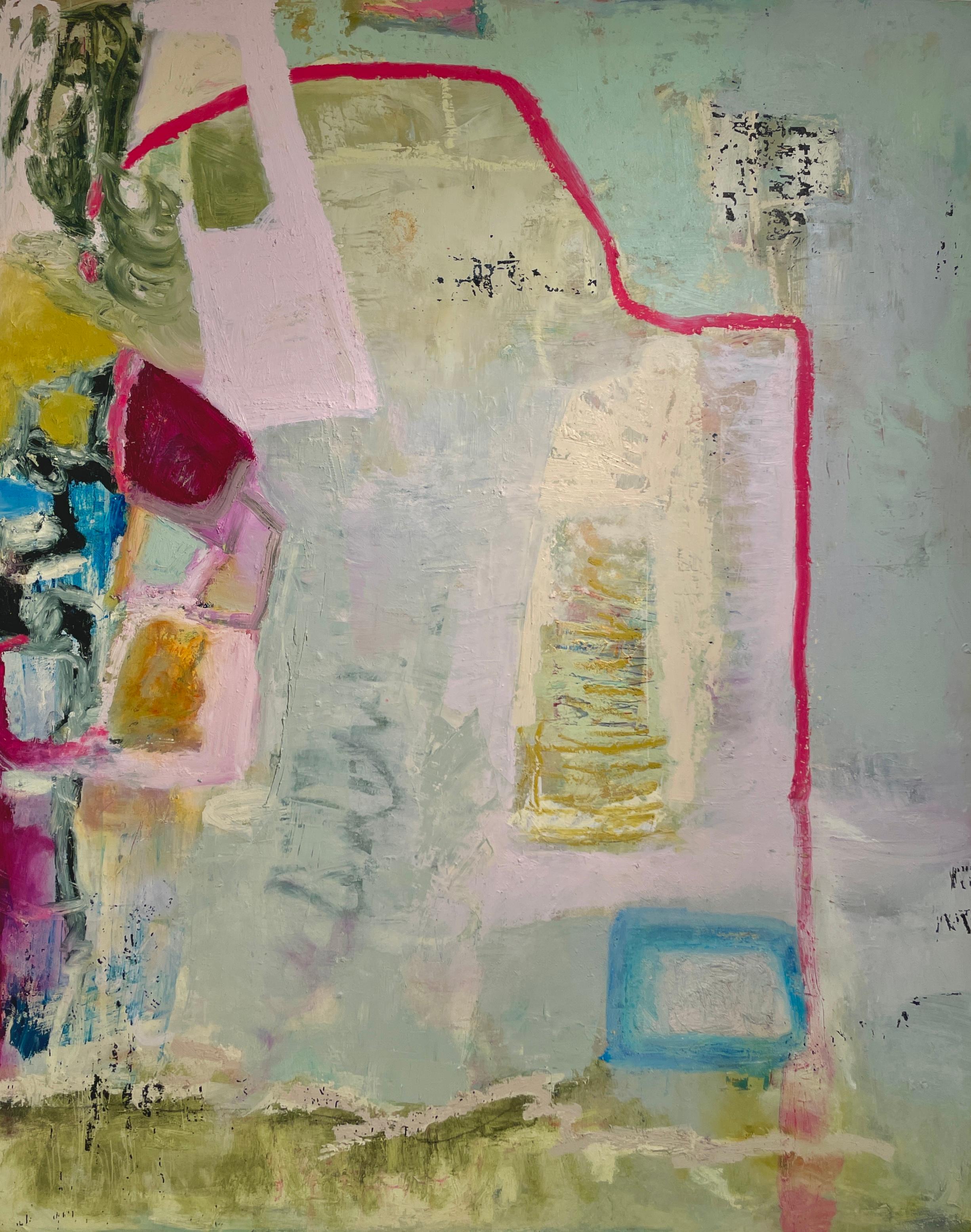 Lisa Pressman Abstract Painting - Another Place, Oil on panel