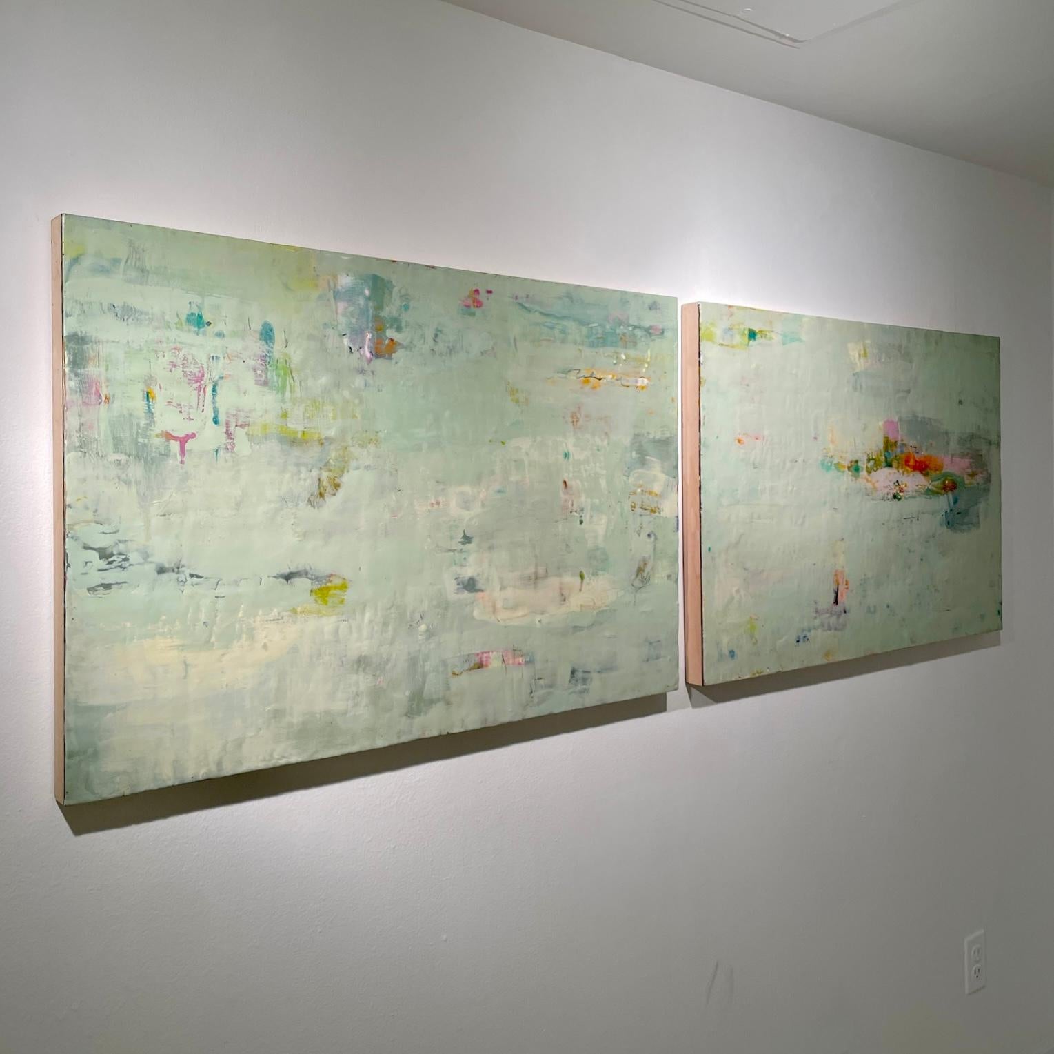 At the Edge 1, encaustic on panel - Contemporary Painting by Lisa Pressman