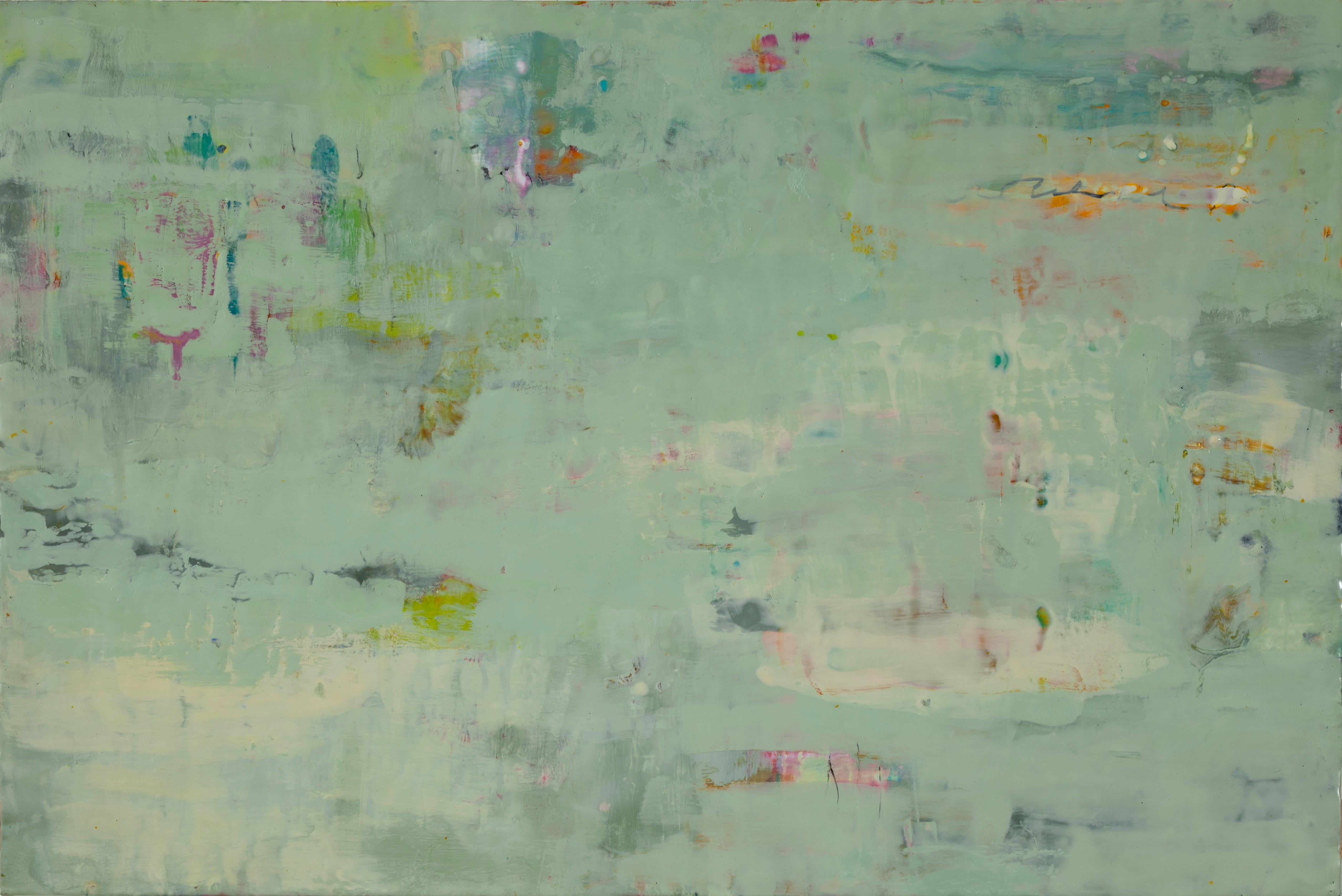 Lisa Pressman Abstract Painting - At the Edge 1, encaustic on panel