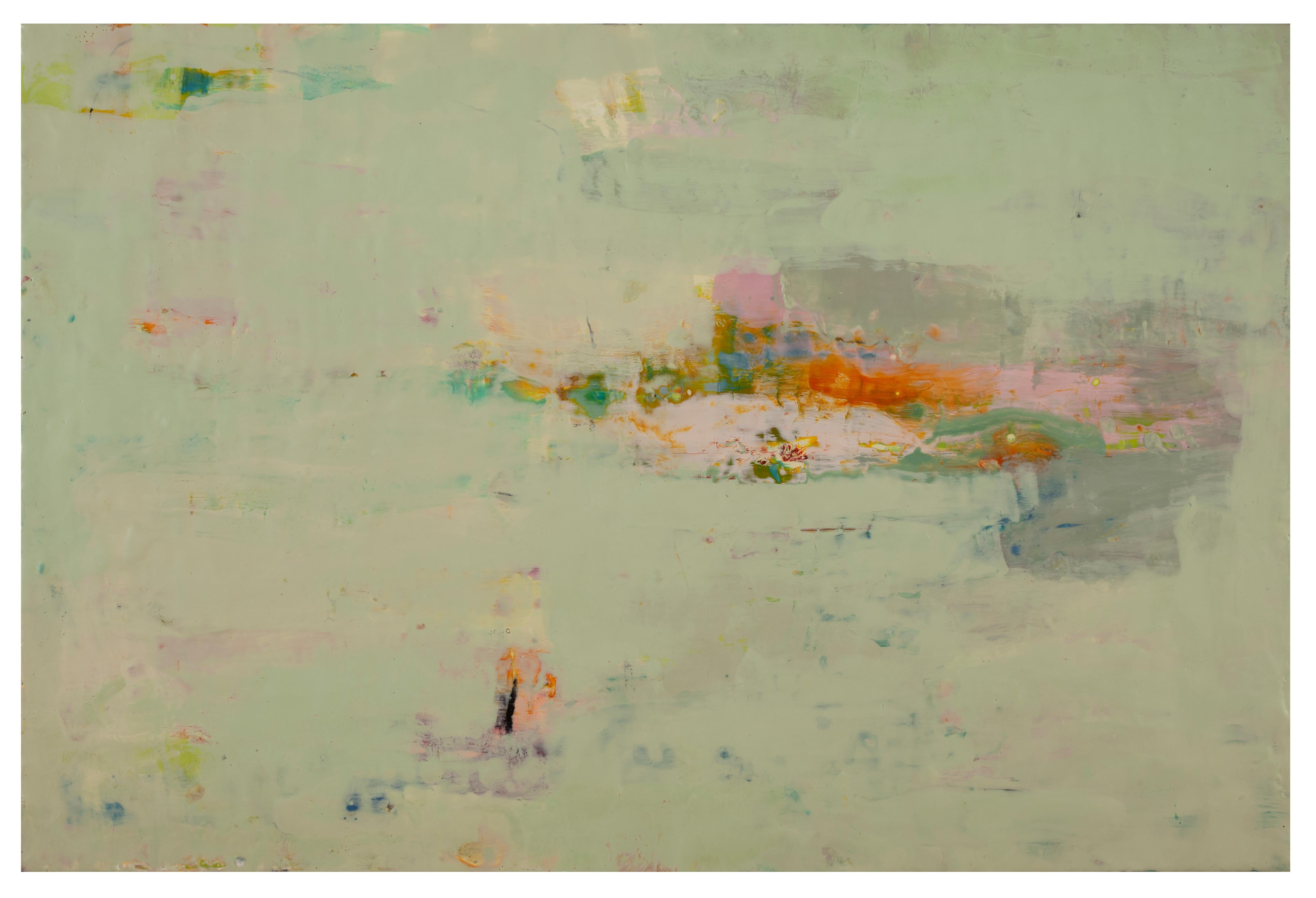 Abstract Painting Lisa Pressman - « At the Edge 2 », encaustique sur panneau
