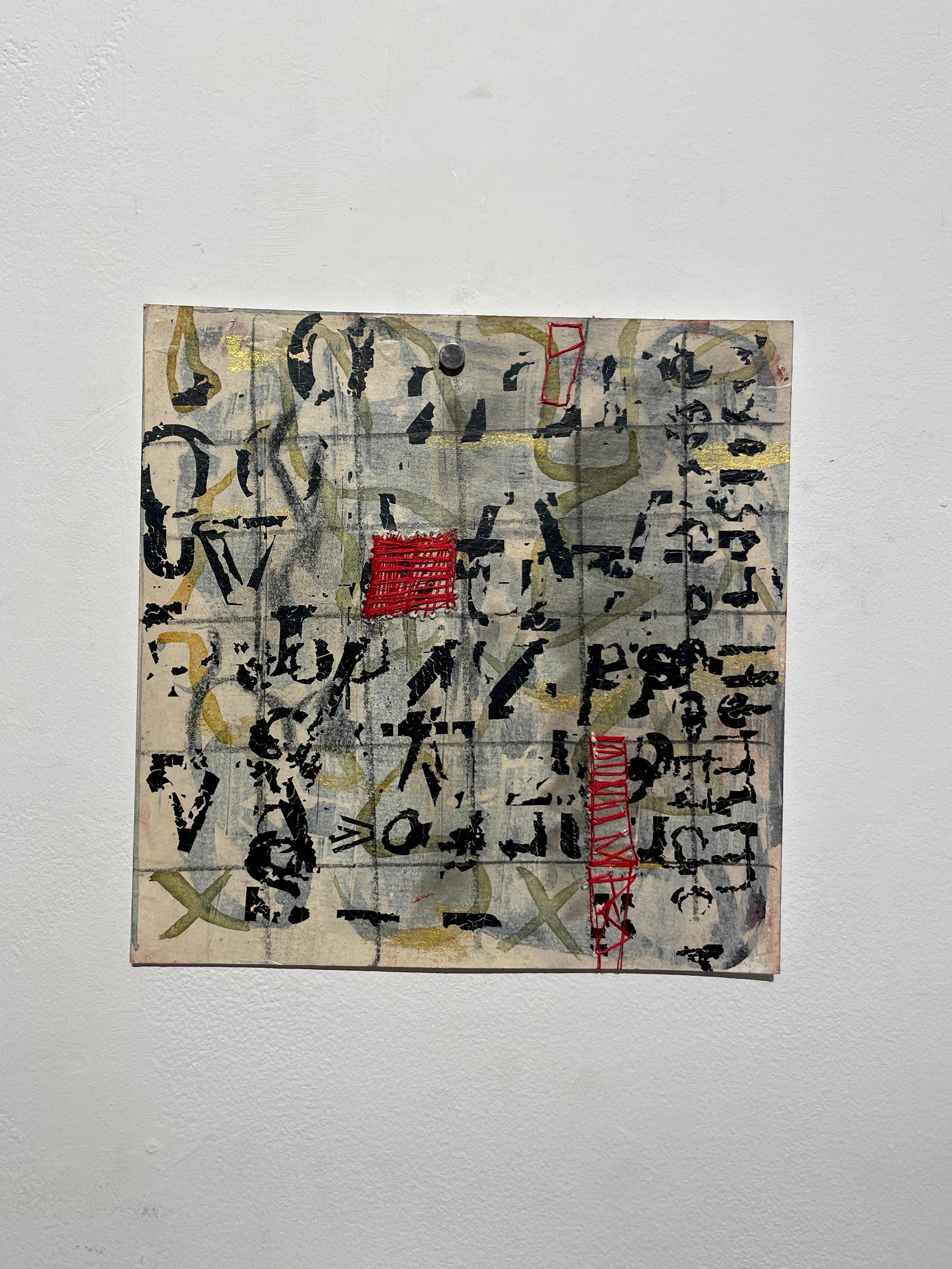 Explorations 17, abstract mixed media  - Contemporary Painting by Lisa Pressman