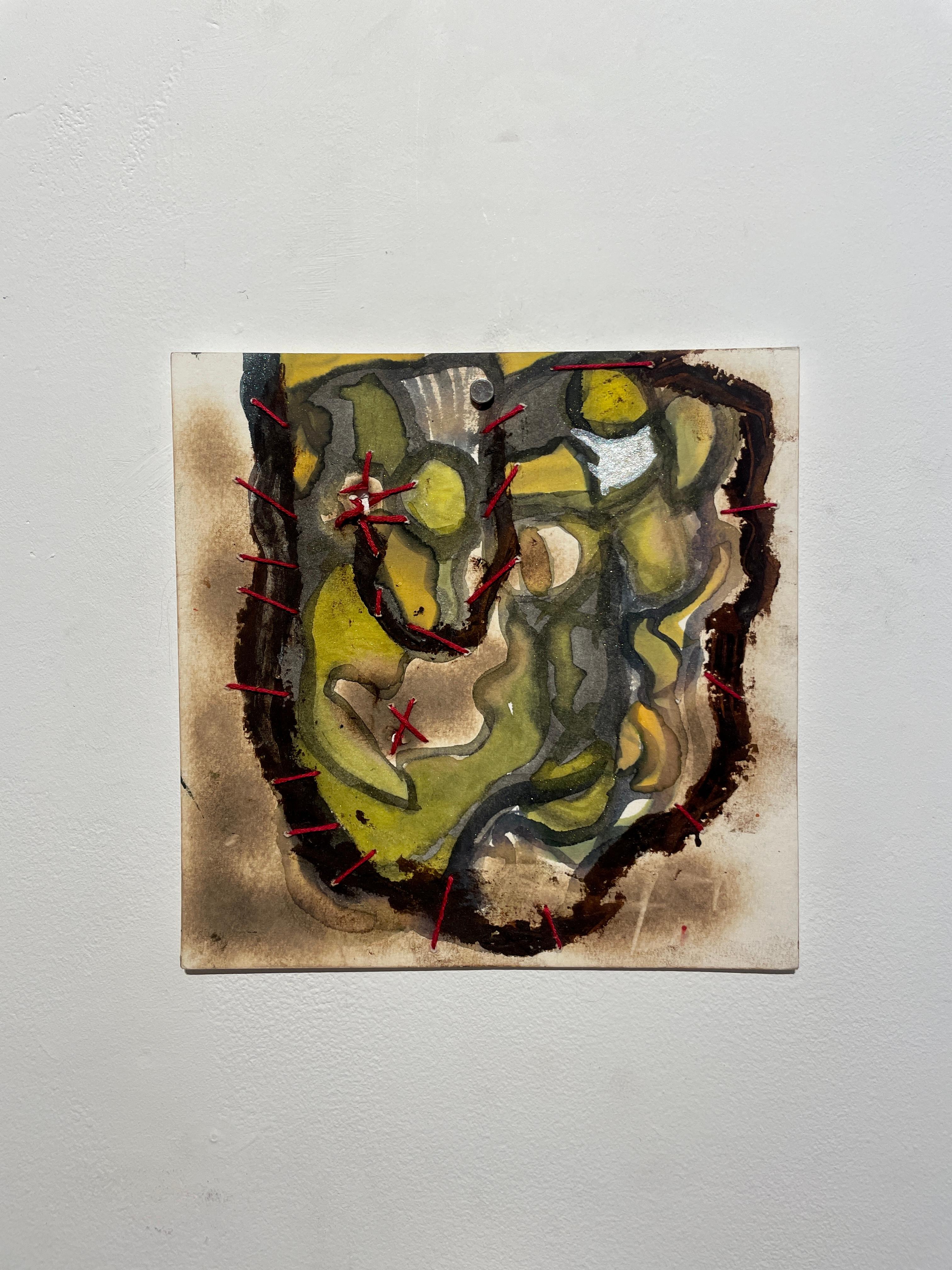 Explorations 21, abstract mixed media  - Contemporary Painting by Lisa Pressman