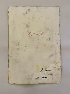 Golden Messages 1, mixed media on paper