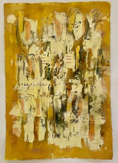Golden Messages 1, mixed media on paper