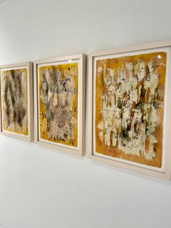 Golden Messages 3, mixed media on paper