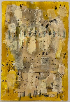 Golden Messages 3, mixed media on paper