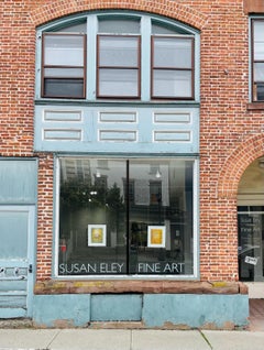 Nachrichten #13, Nachrichten Abstraktes Gemälde in Mischtechnik auf Papier, goldfarbene Erdtöne