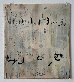 Messages #28, Mixed media on board, neutral earth tones