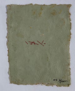 Messages #41, Mischtechnik auf handgeschöpftem Papier, Kupfer und Erdtönen