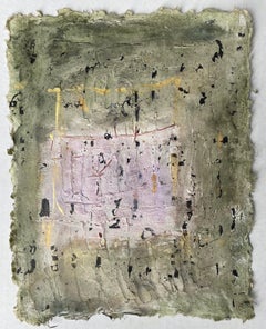 Messages #44, Mixed media on handmade paper, neutral earth tones