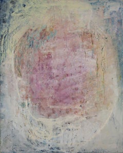 The Echo of Life, abstract oil painting, pastel pink, 60" x 48"