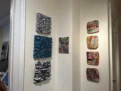 The September Trace et 7.5 x 8.5 x 1 in. Art mural abstrait Mixed Media Relief