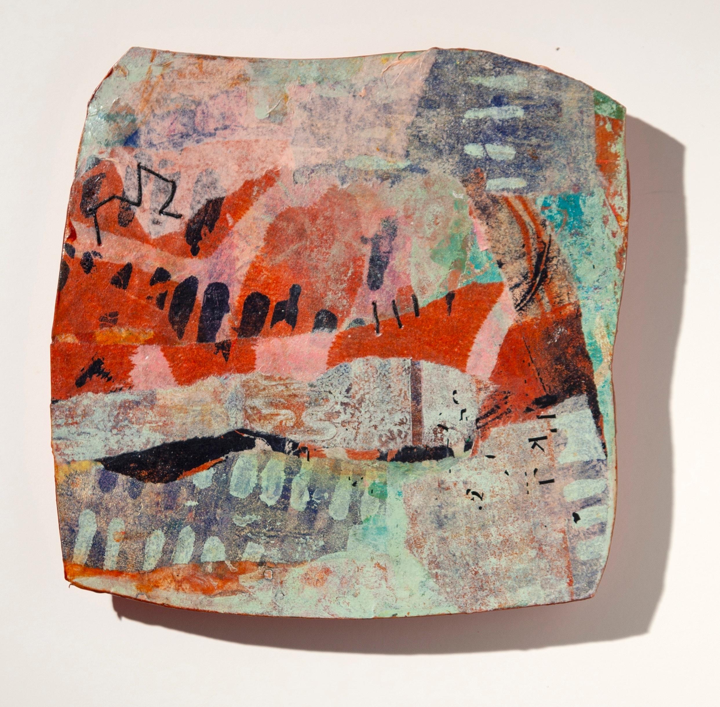 Margins Of Matter, Abstract Mixed-Media Sculpture Wall Mounted, 7.5 x 7 x 2 in.