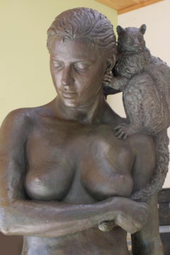 Woman with Lemur