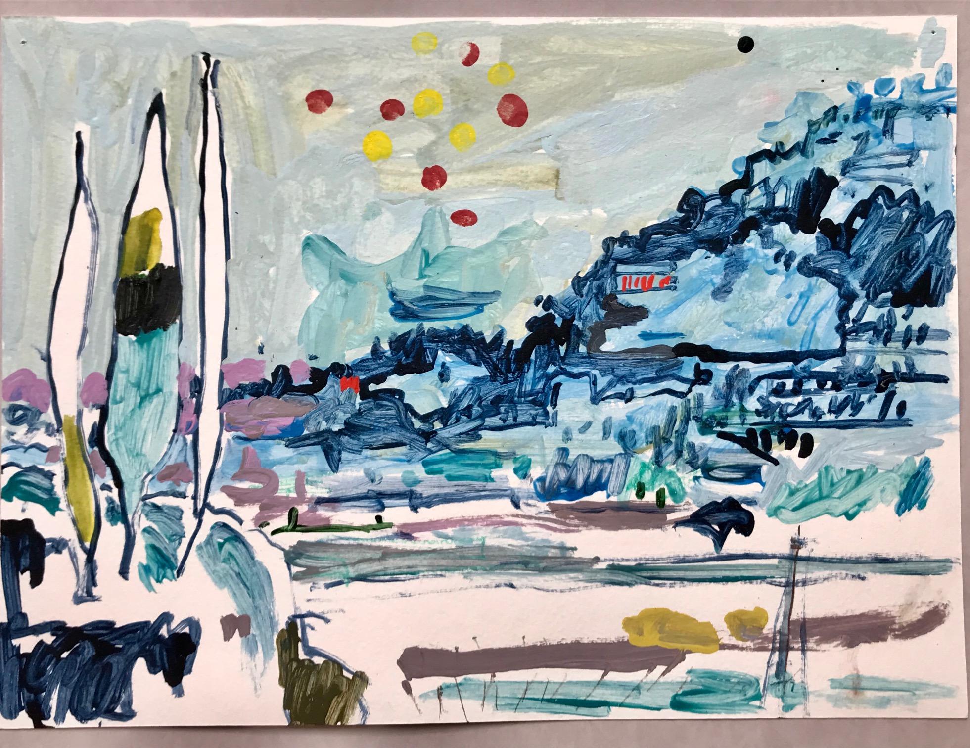 Lisa Sanditz Abstract Painting - Study for "Mt. Washington"