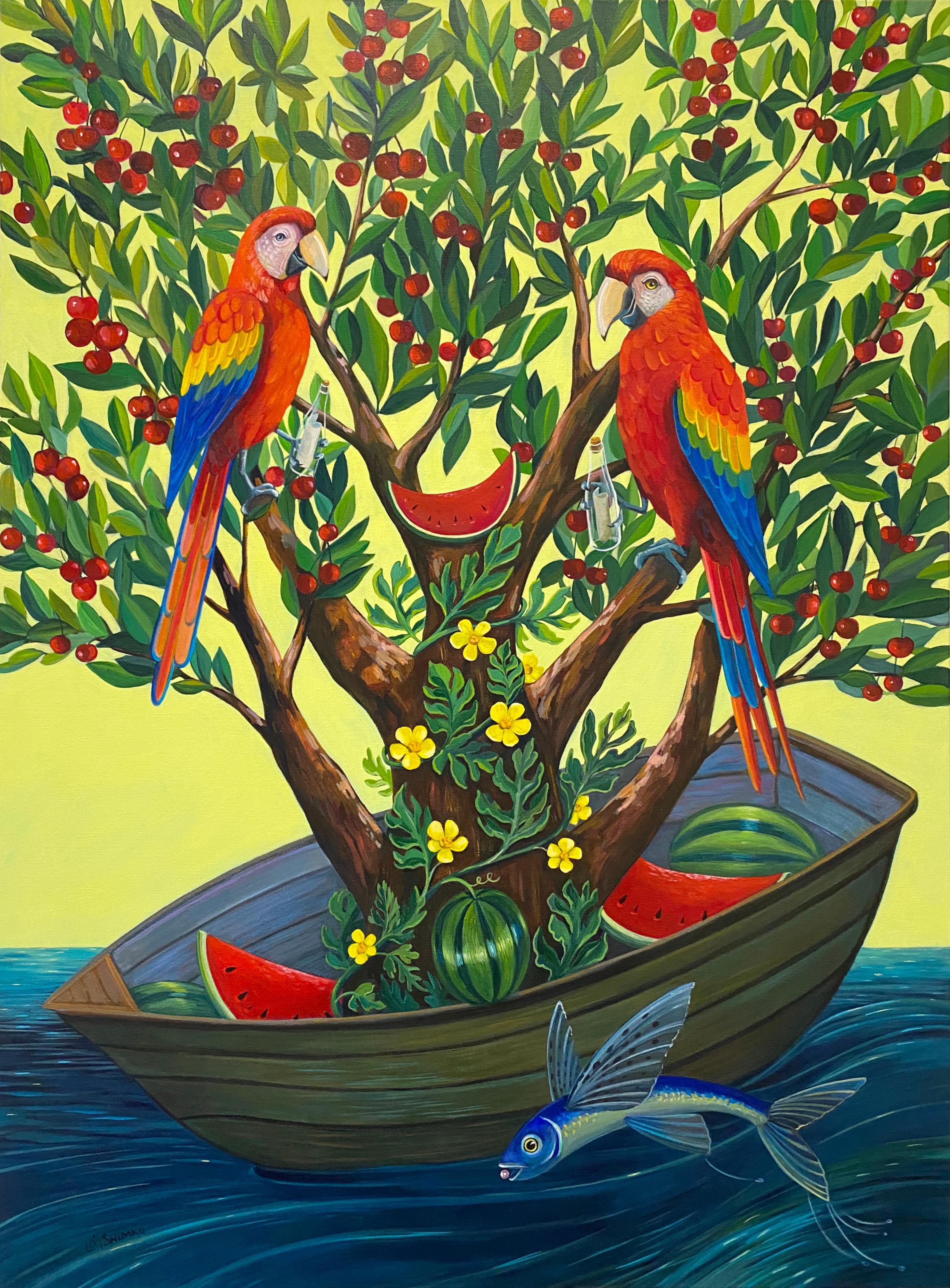 Lisa Shimko Animal Painting - Lush Boat