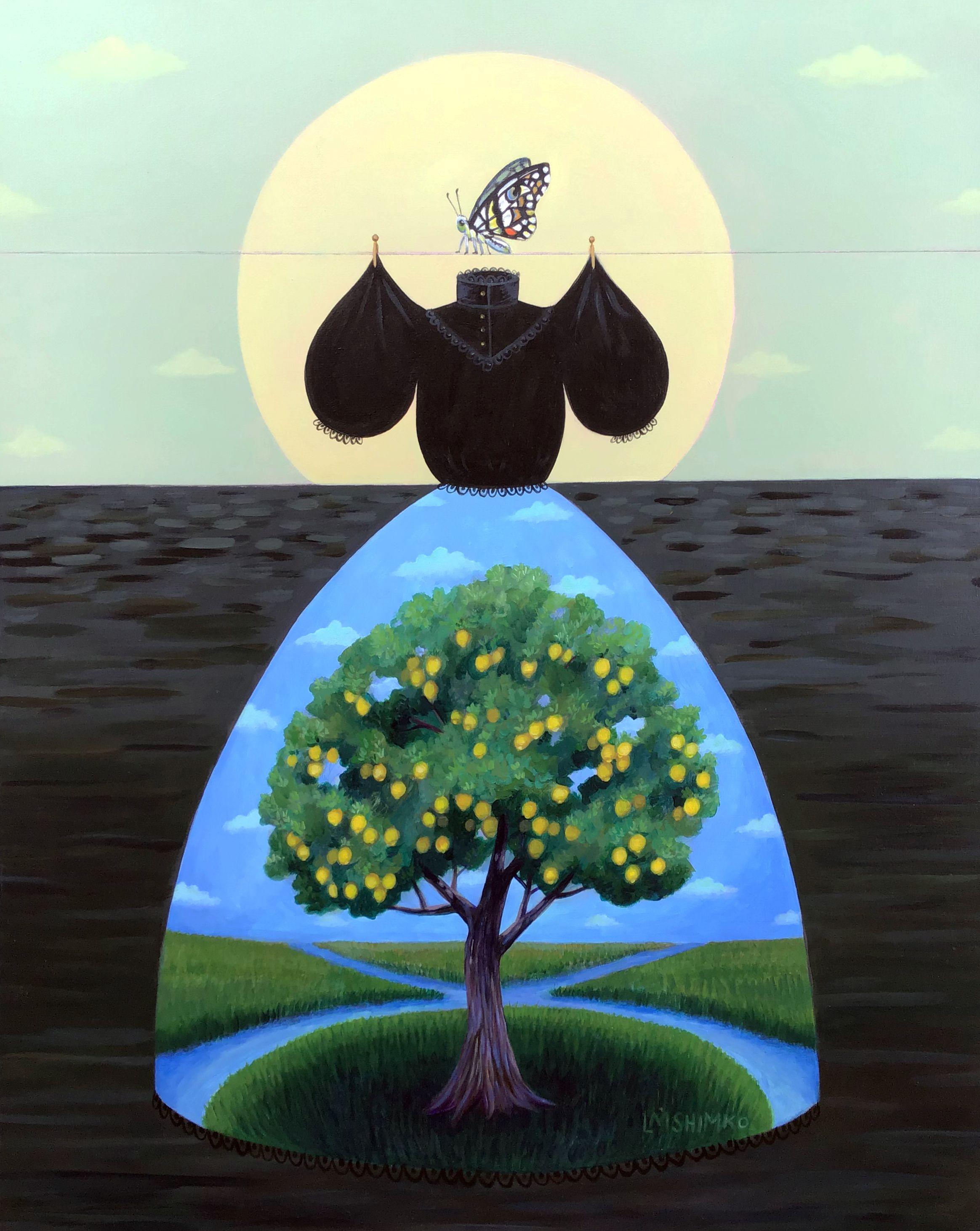 Landscape Painting Lisa Shimko - Robe de deuil (arbre de deuil)