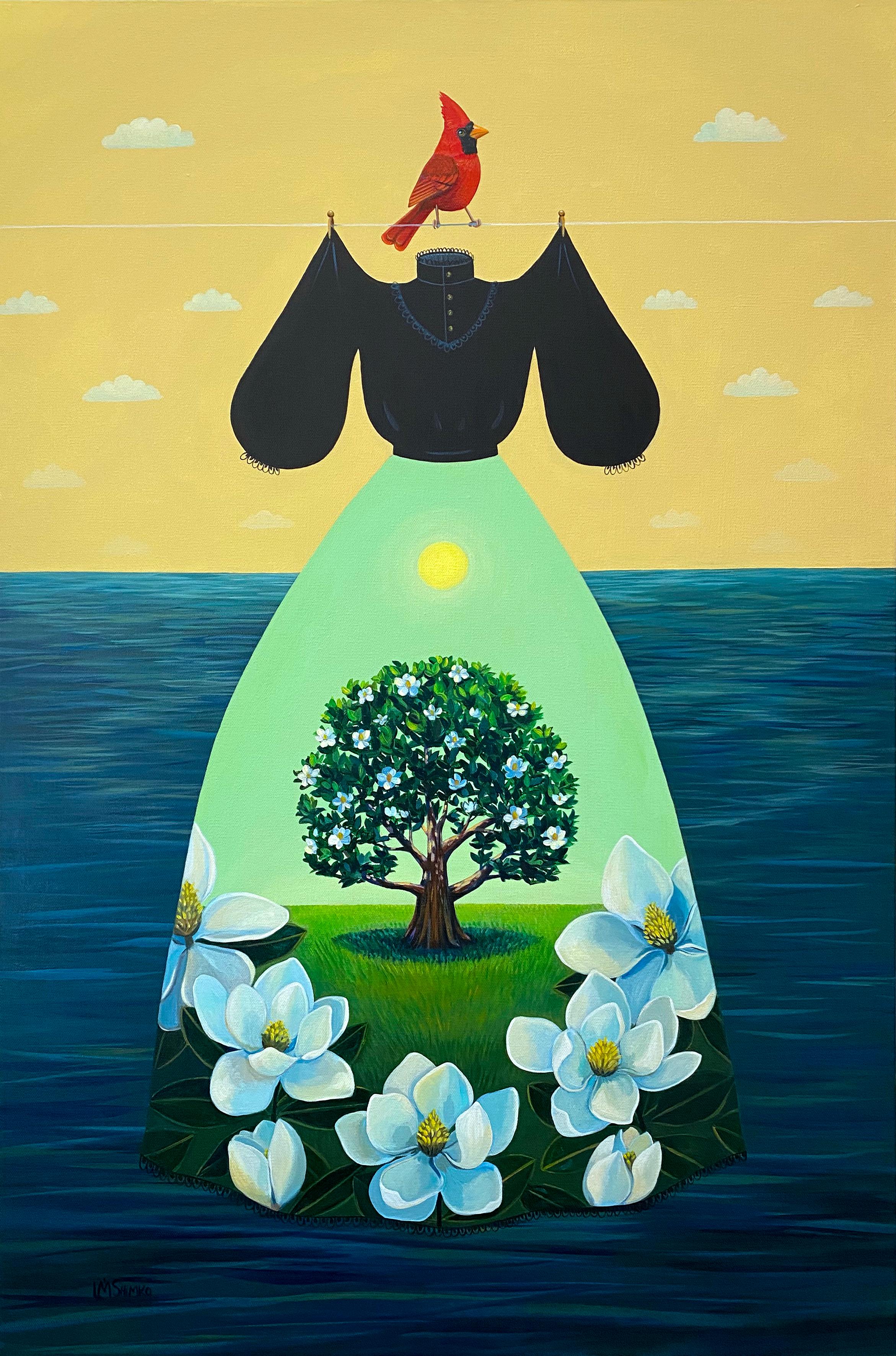 Lisa Shimko Animal Painting - Mourning Dress Magnolia