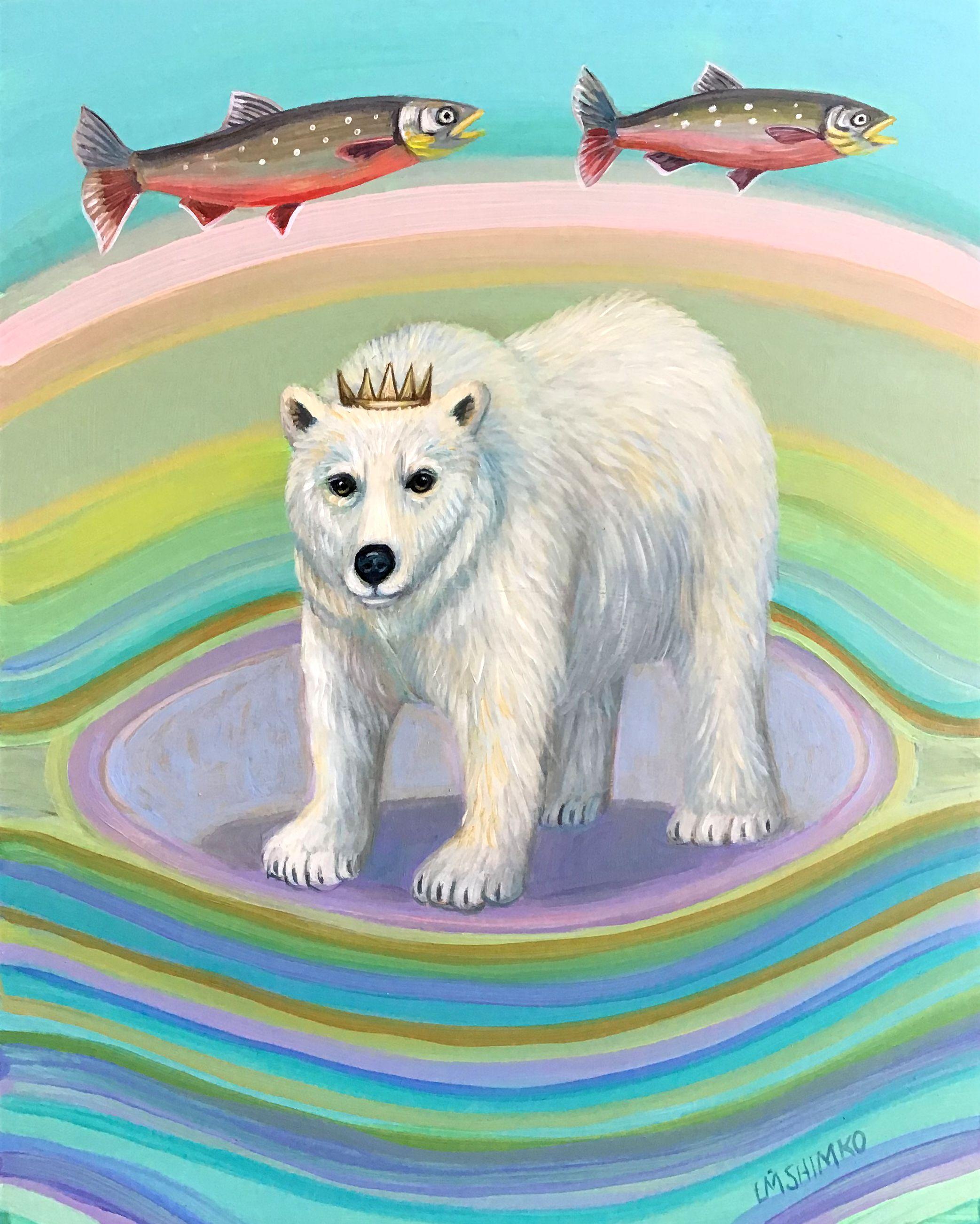 Lisa Shimko Landscape Painting - Polar Bear Dream II