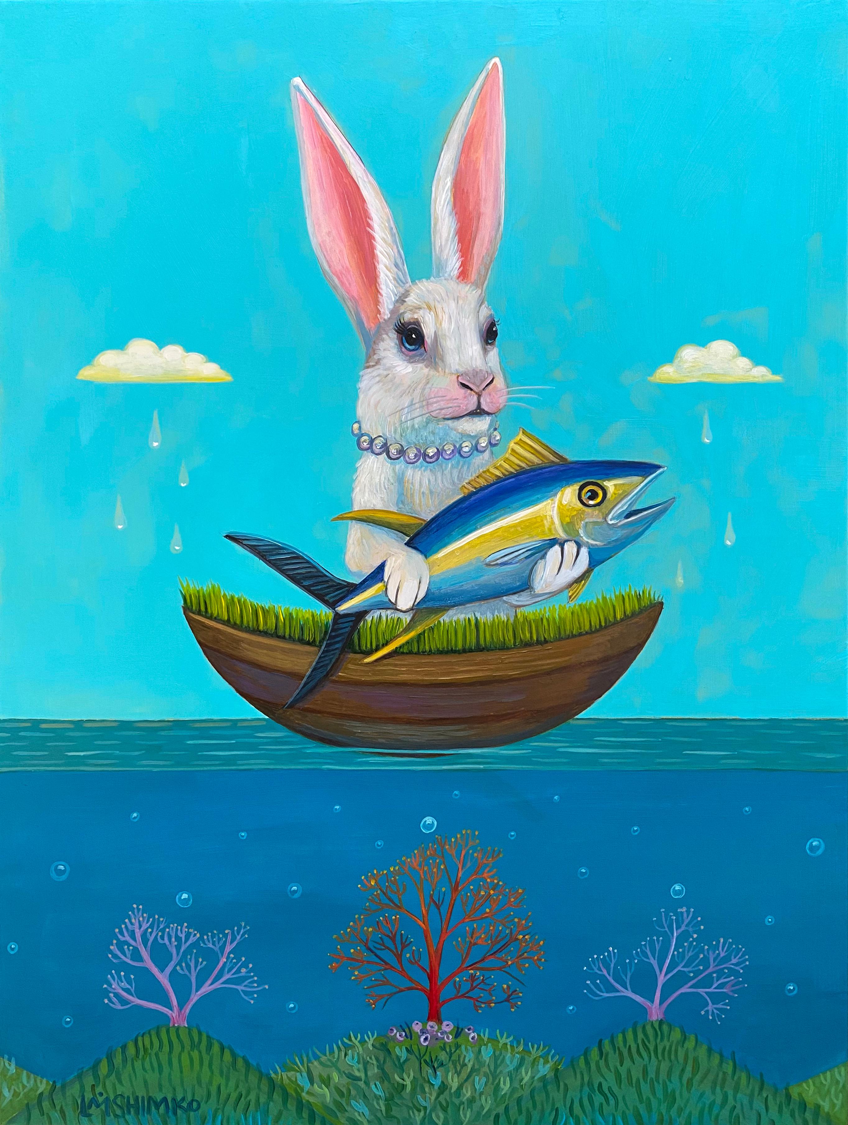 Lisa Shimko Animal Painting - Water Rabbit Ballast