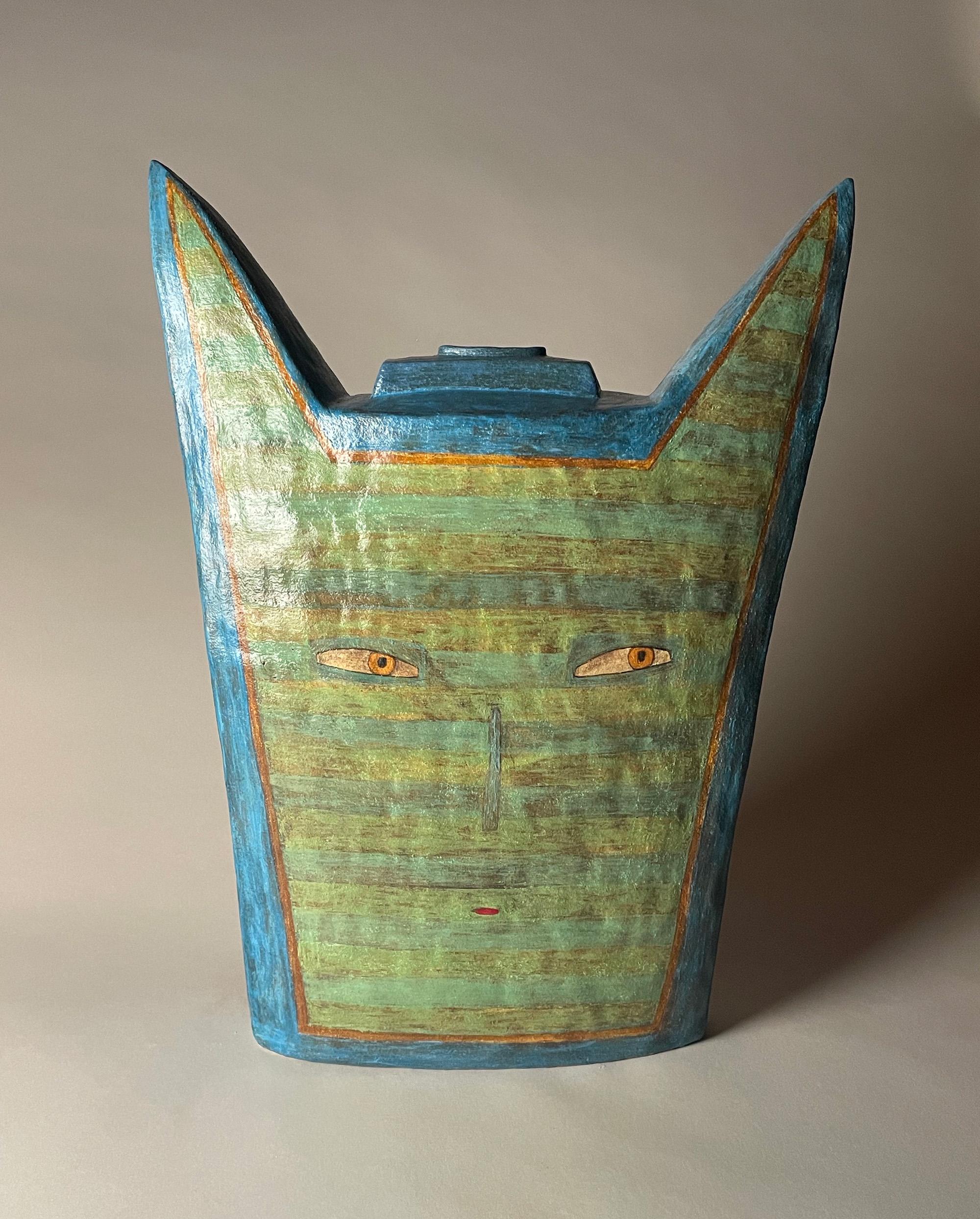 Large Face Jar - Sculpture by Lisa Smith