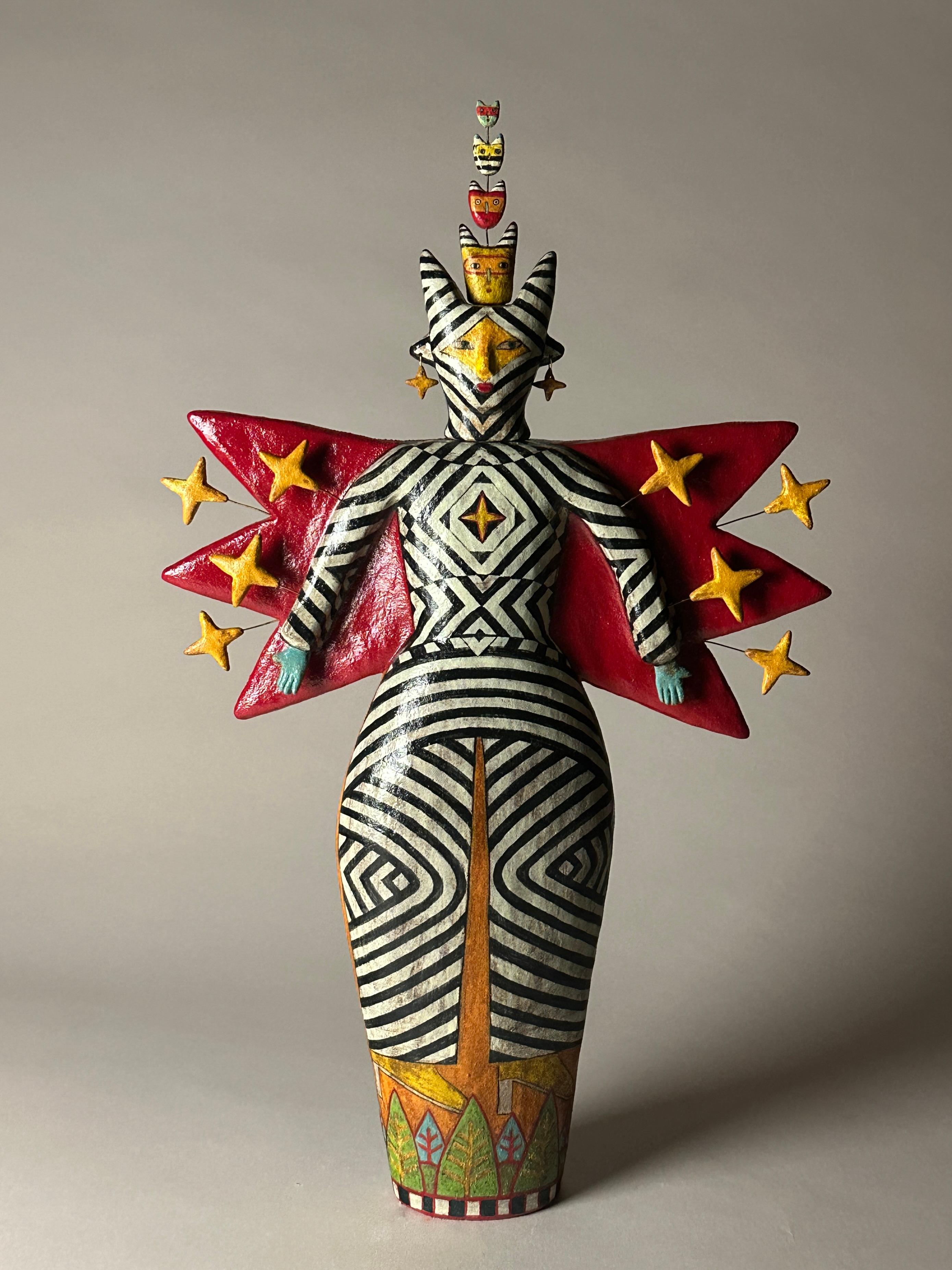 Magical Being Ceramic Sculpture, Folk Art Style, 2010s, Unframed