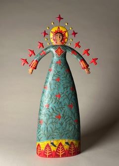 Femme oiseau rouge