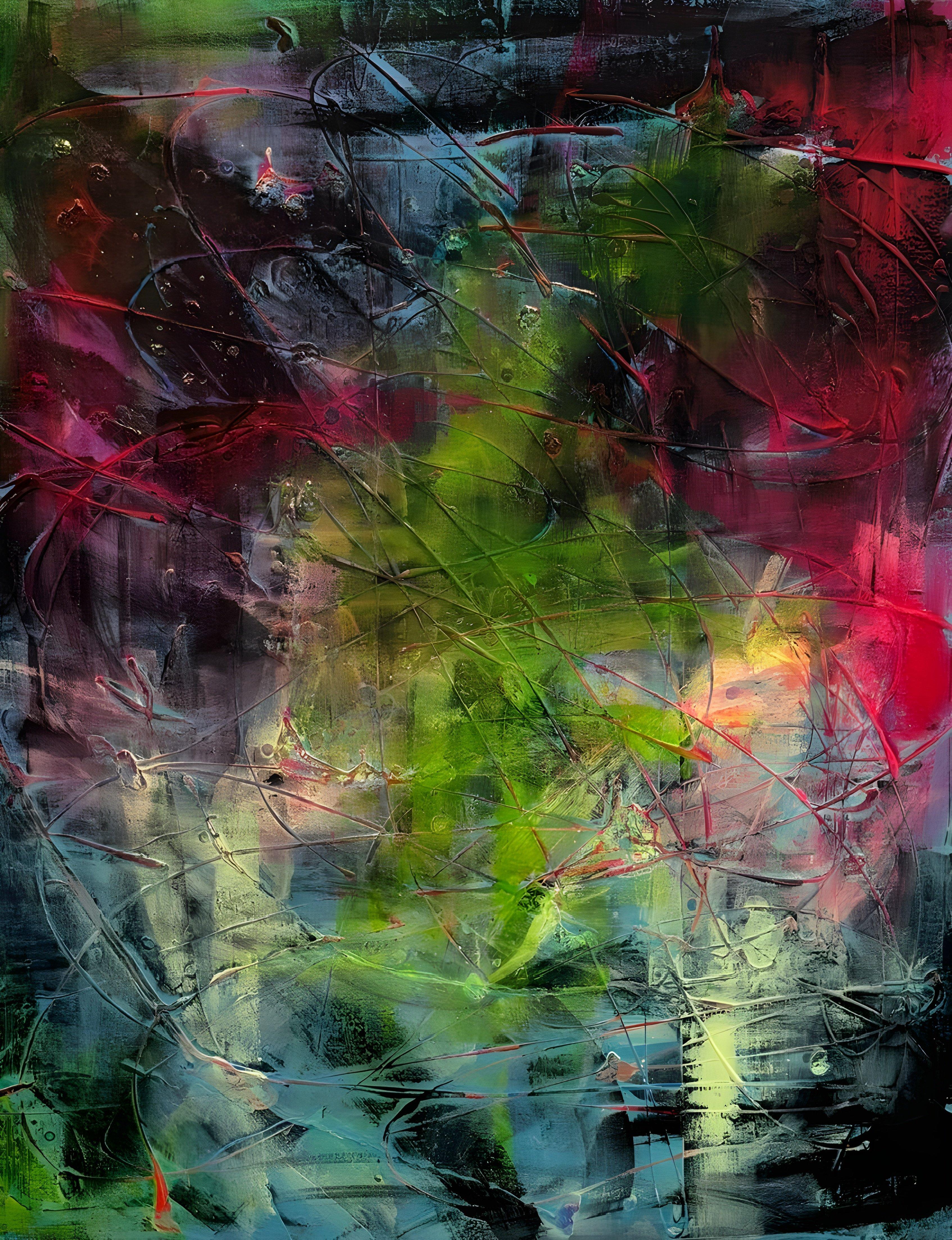 Free Flight: Contemporary Abstract Painting, Mixed Media on Canvas